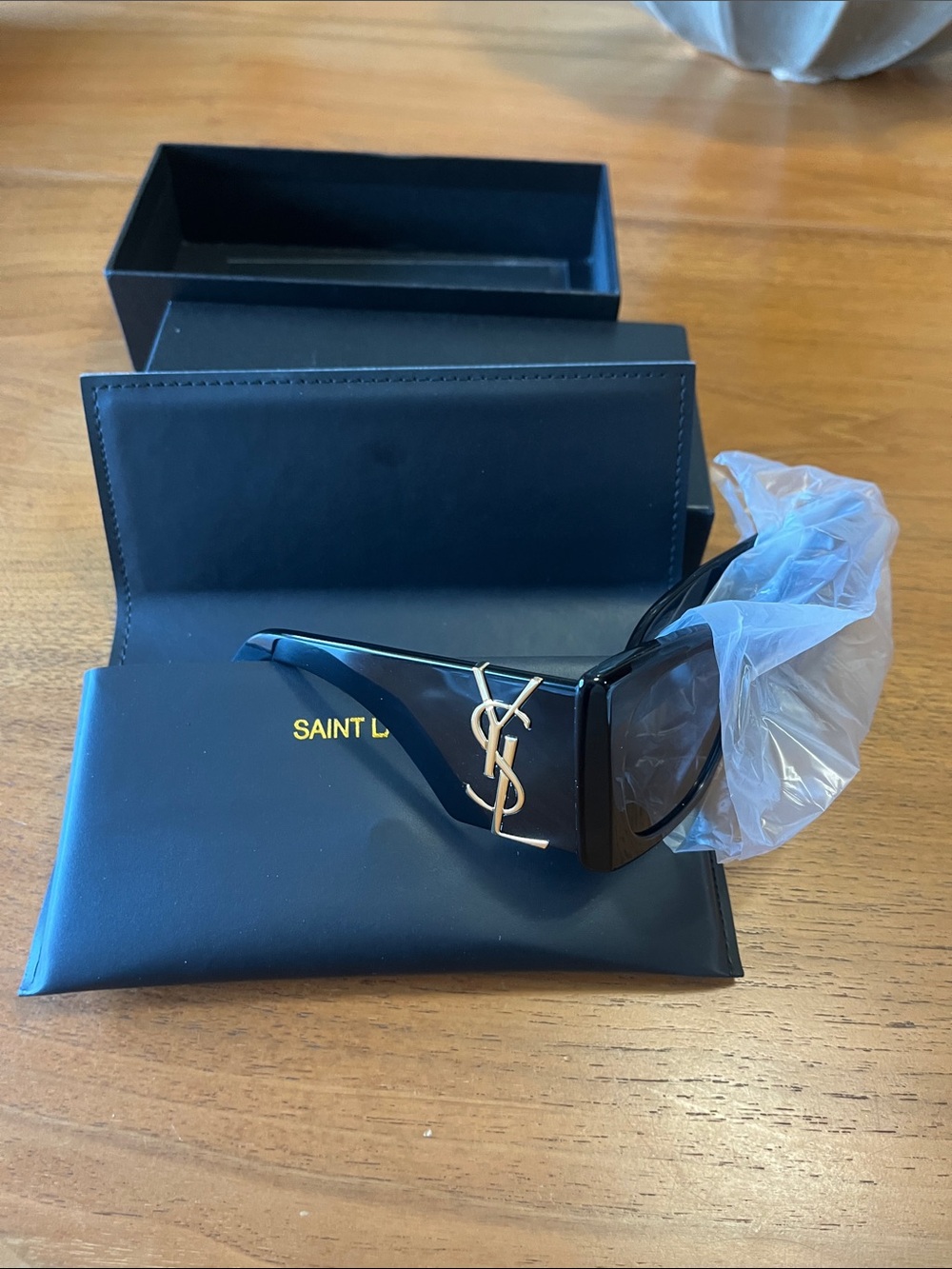 Saint Laurent Black Sunglasses with Gold YSL Logo - Picture 2 of 11
